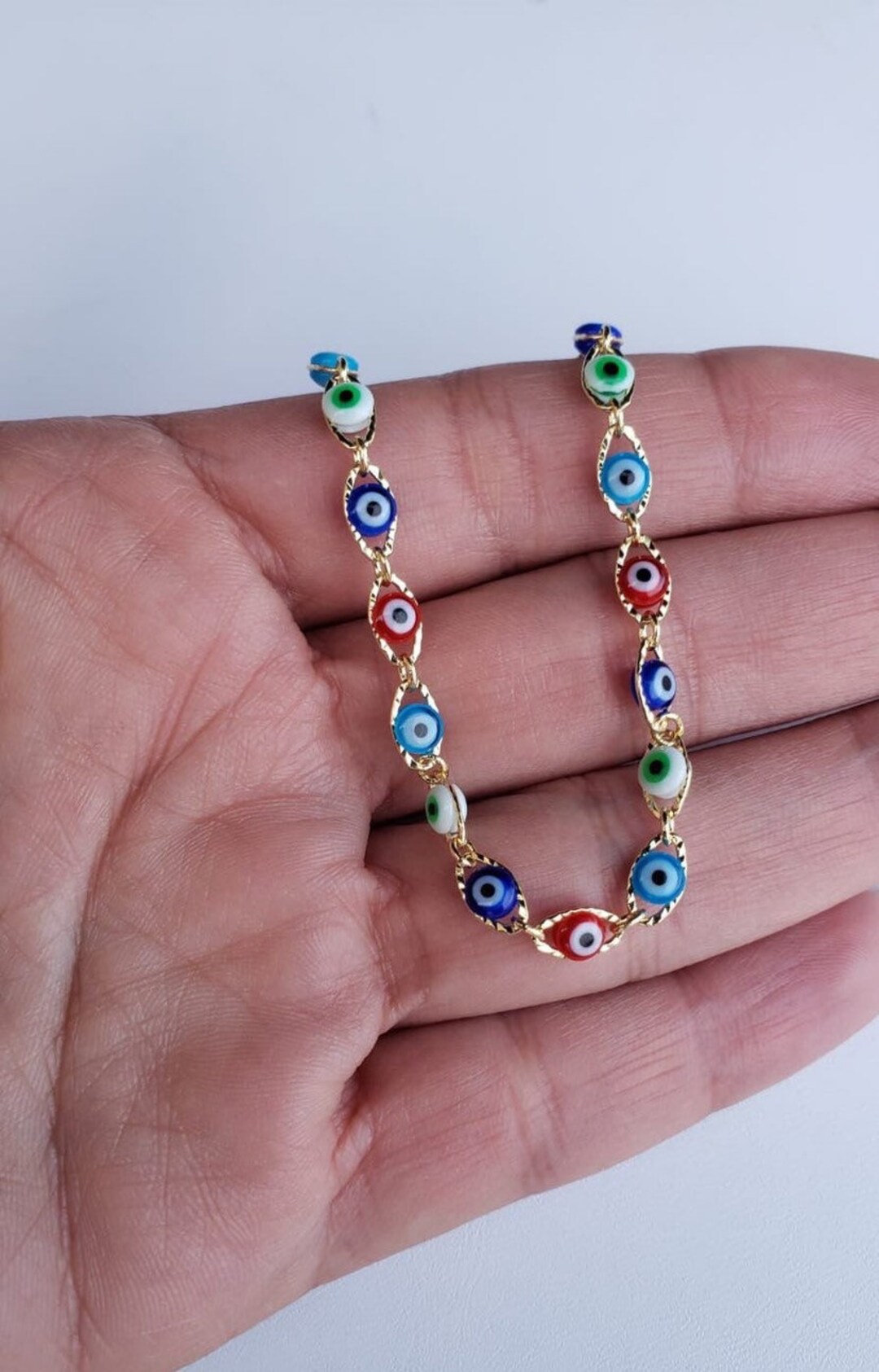 Evil Eye Bracelet 18k Gold Filled Evil Eye Bracelet Gold Etsy