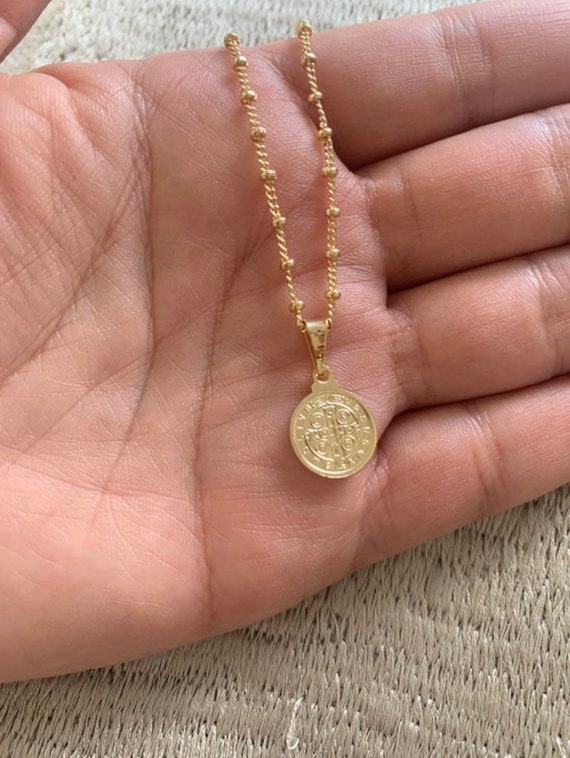 St Benedict Necklace Gold Filled Saint 