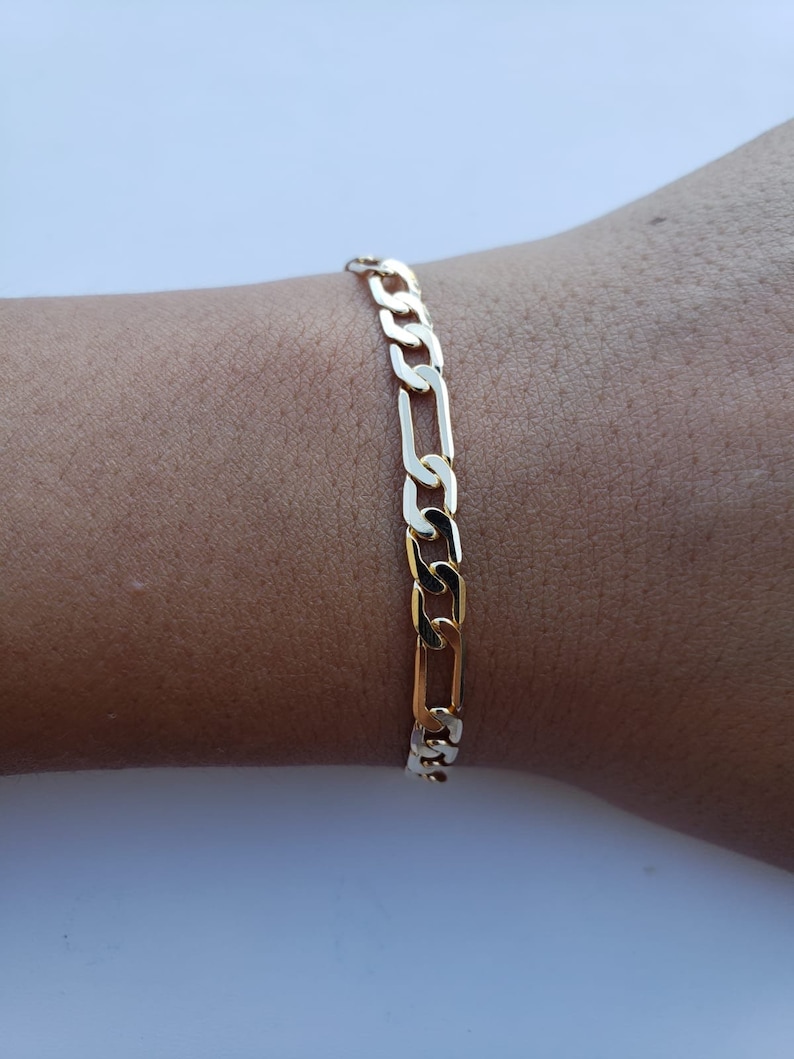 18 k Gold Filled Figaro Bracelet Figaro Bracelet 18k t Gold Etsy