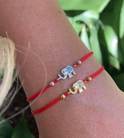 Elephant Red Bracelet Baby Evil Eye Red 