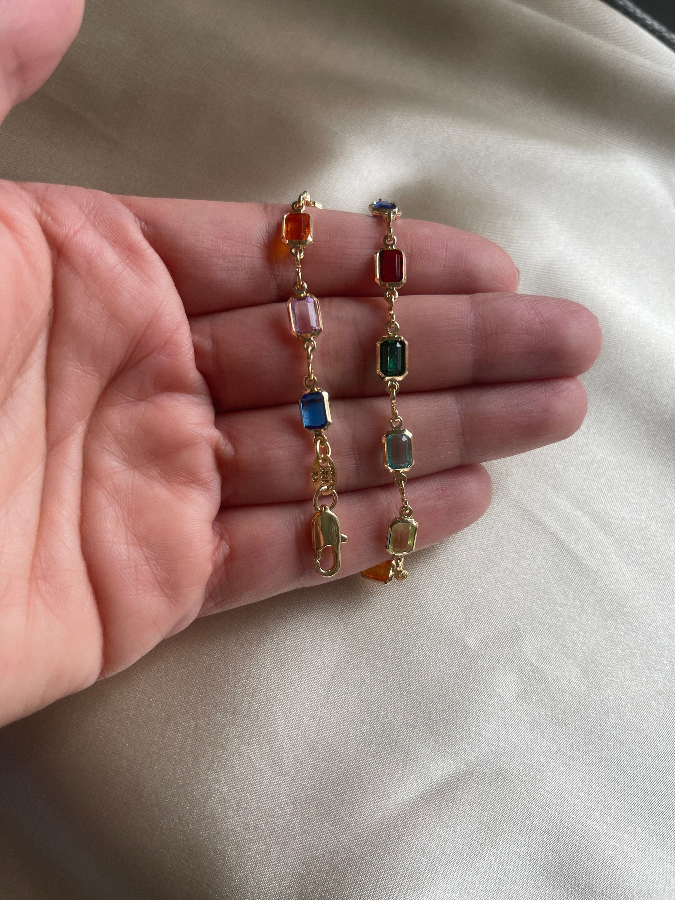 Multi-color 18 K Gold Filled Anklet Dainty Anklet Gold - Etsy Canada