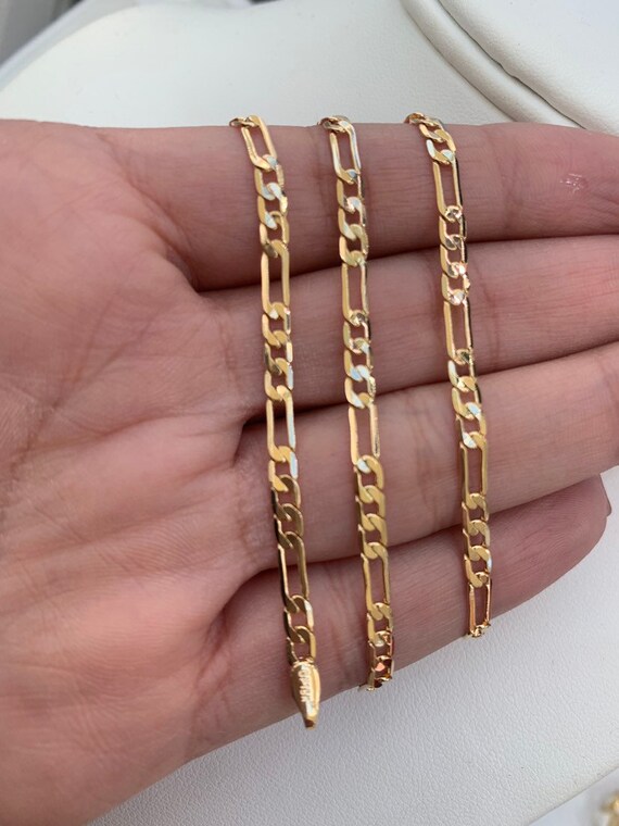 Figaro Chain 18 K Gold Filled Necklace 
