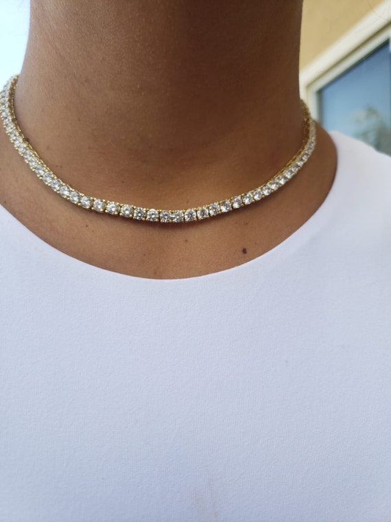 Iced Ball Chain - 4mm, Size 22, 14K White - The GLD Shop