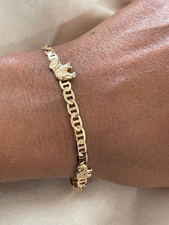 18ct Gold Elephant Charm Bracelet - Vintage Jewellery & Watches Online