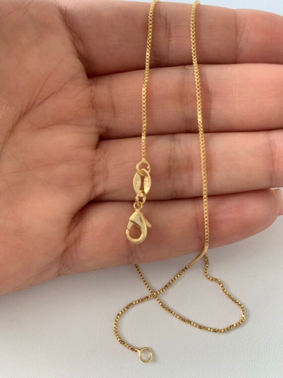 18K Gold Box Chain Necklace