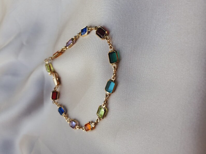 Gemstone Bracelet 18 K Goldfilled Gemstone Bracelet - Etsy