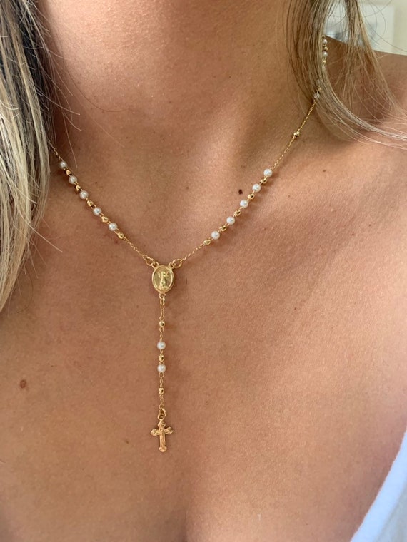 14K GOLD FILLED ROSARY CHAIN NECKLACE 24