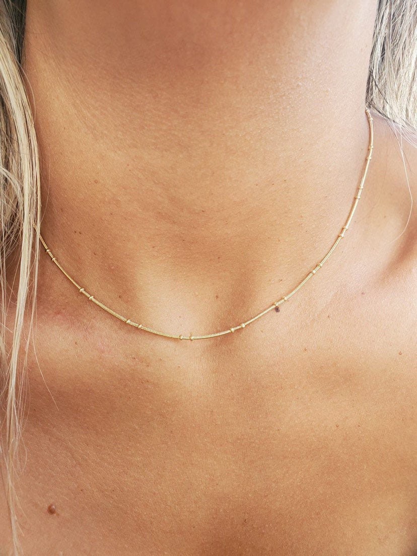 18 K Gold Filled Thin Snake Chain 