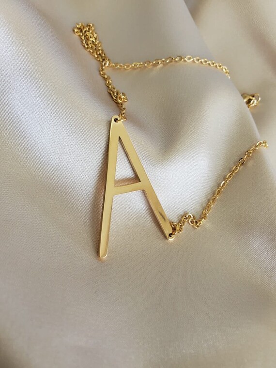 Initial Necklace Big Letter Necklace 