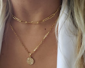 Paper Clip Necklacelink Chain Necklace 
