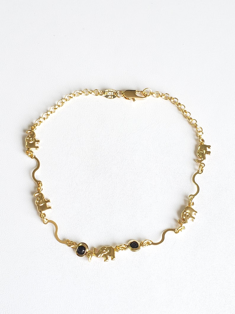 18k Gold Filled Elephant Anklet Elephant Anklet Gold 18 K Etsy