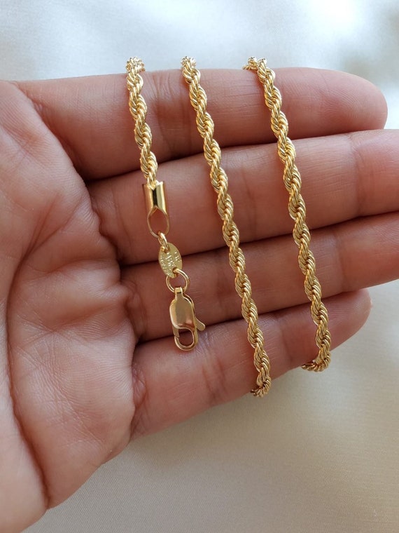 Gold filled rope chain deals