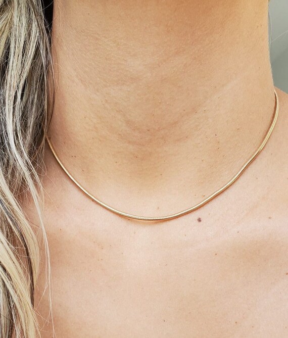 Tewiky Herringbone Necklace for Women Dainty 14k Gold Snake Chain Necklace  Layered Gold Herringbone Double Flat Snake Chain Choker Necklace Thin  Chunky Chain Necklace Gift for Her - Walmart.com