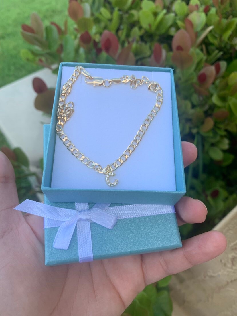 Gold Initial Anklet Letter Anklet Gold Initial Anklet Gold Etsy