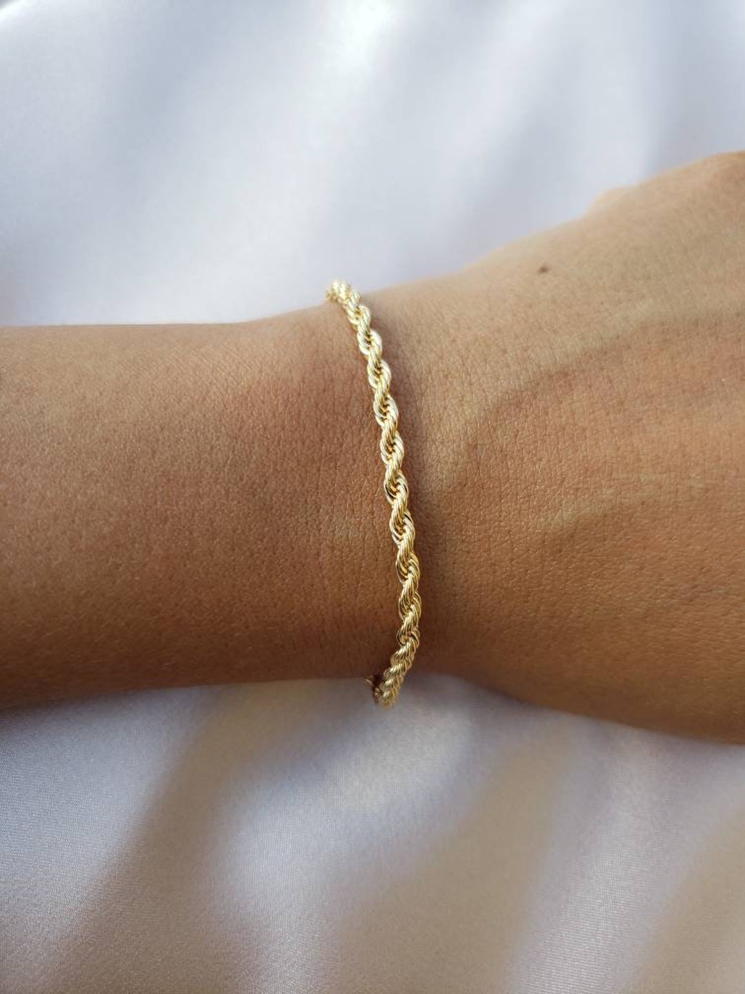 18 K Gold Filled Rope Bracelet Gold Chain Bracelet Rope Etsy