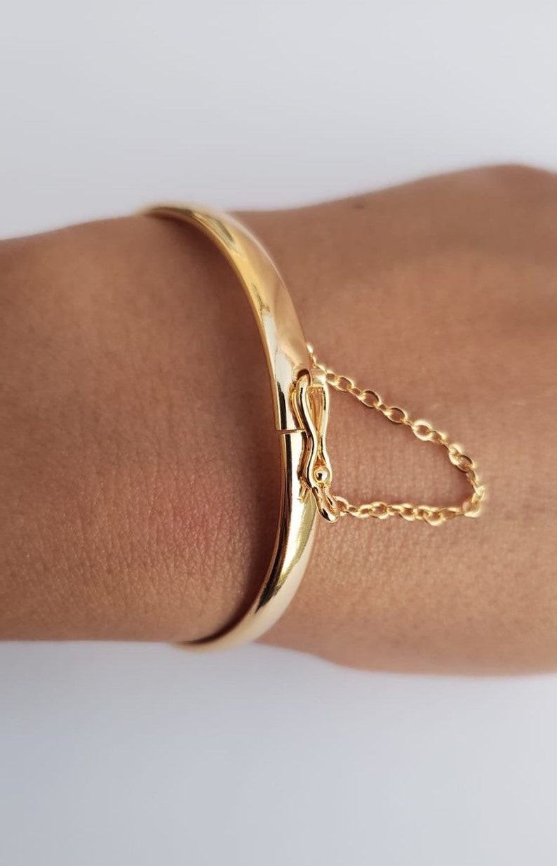 Gold Bangle Bracelet for Women plain Gold cuff Bracelet Etsy