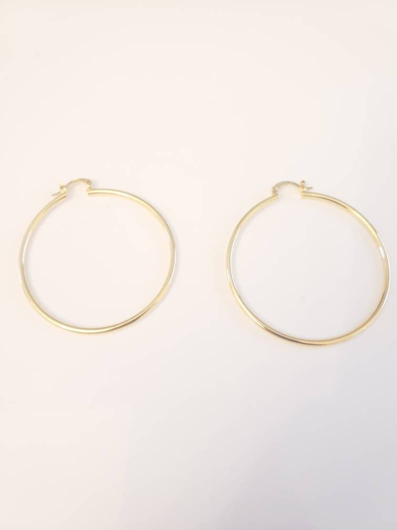 18 k Gold Filled Large Hoop Earrings Hoop earrings Cute Earrings J Every day hoops Thin Gold Hoop Earrings