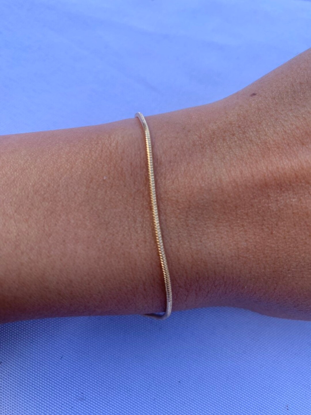 Herringbone Bracelet, 18 K Gold Filled Bracelet, Snake Delicate