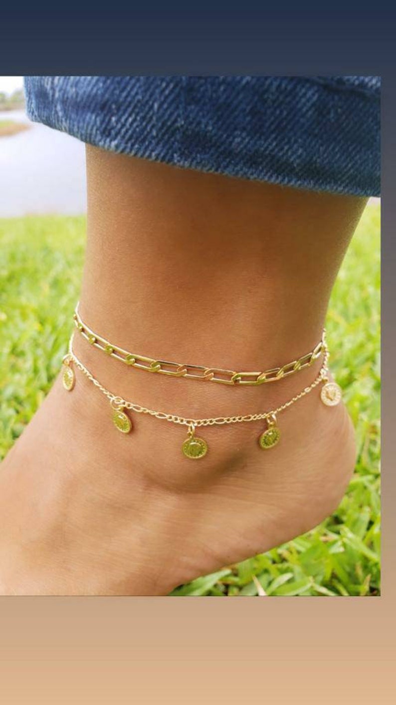 Dainty Anklet Gold Anklet Gold Plated Ankley Simple Anklet Etsy