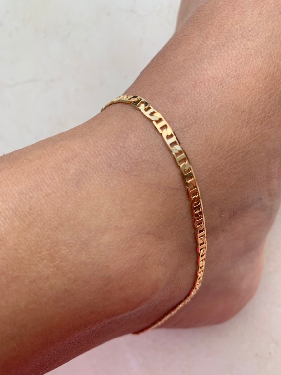 k gold filled Gucci Chain Anklet Dainty 