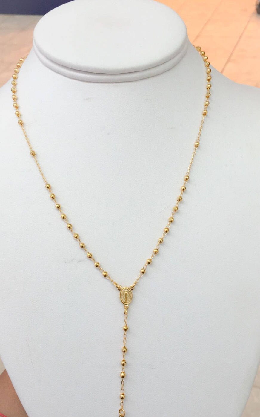 18k Gold Filled Rosary Necklace Gold Plated Rosary 18 K | Etsy