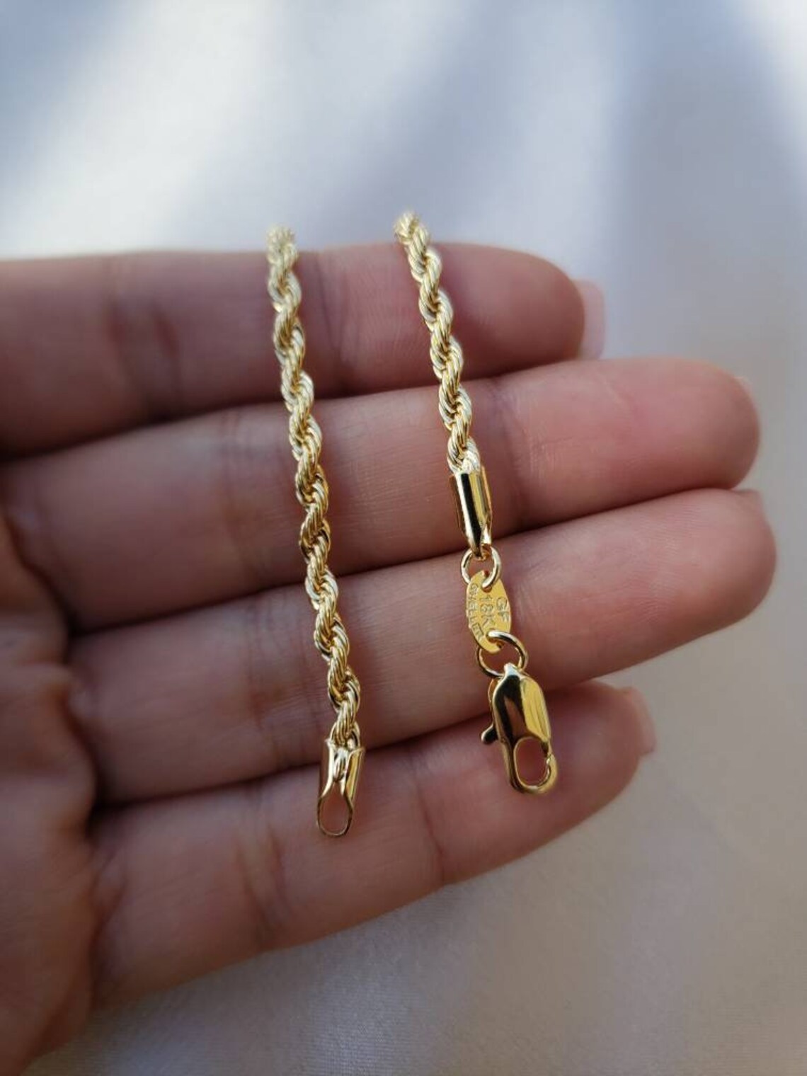 18 K Gold Filled Rope Bracelet Gold Chain Bracelet Rope Etsy