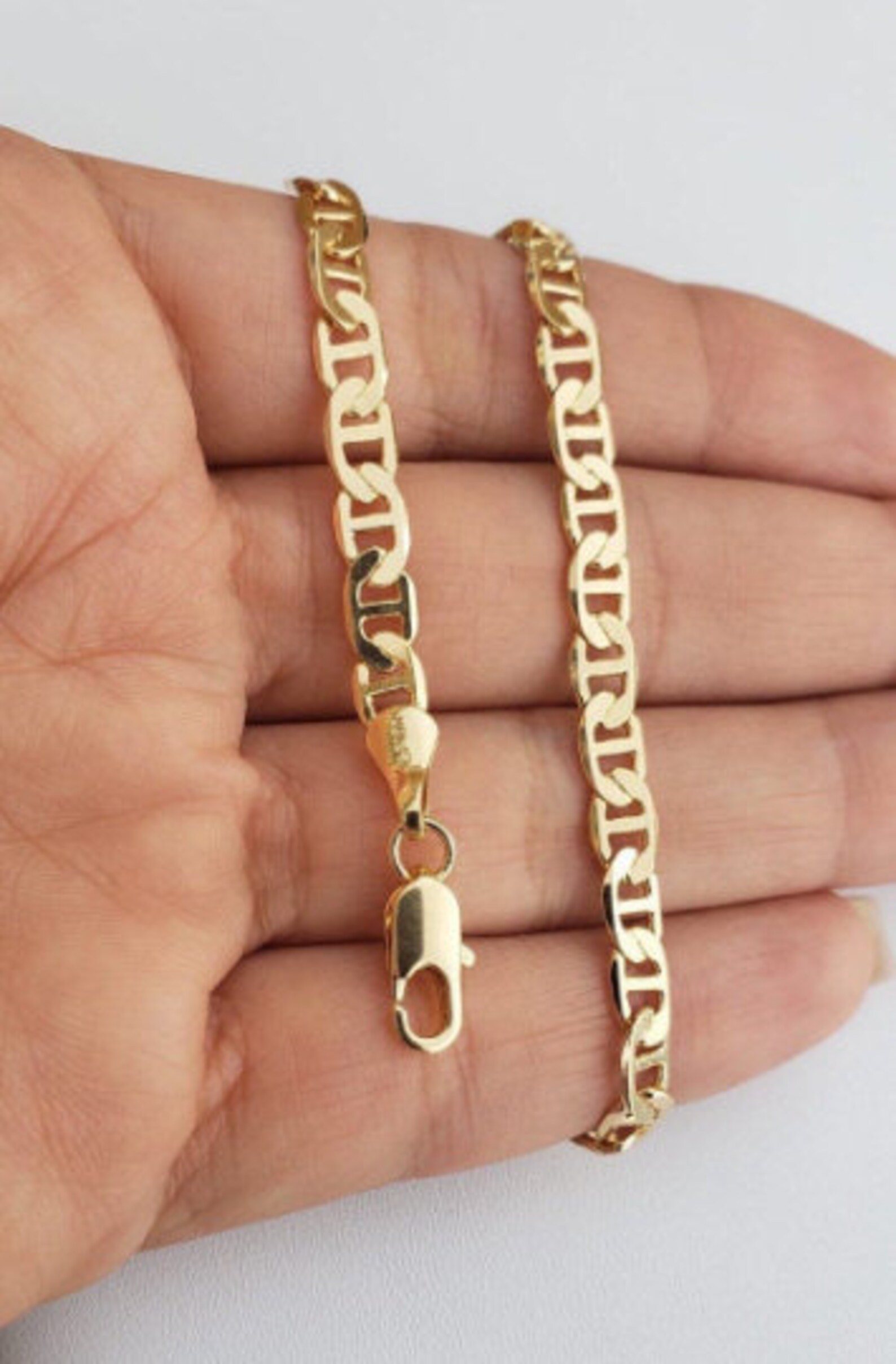 Mariner Anklet 18 K Gold Filled Thick Mariner Chain Anklet Etsy UK