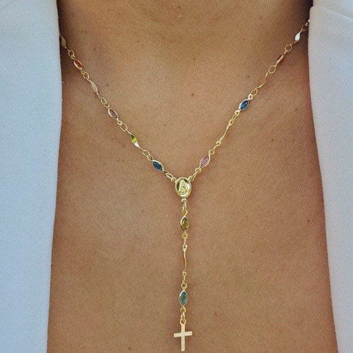 Gold Rosary Necklaces 18 K Gold Filled 