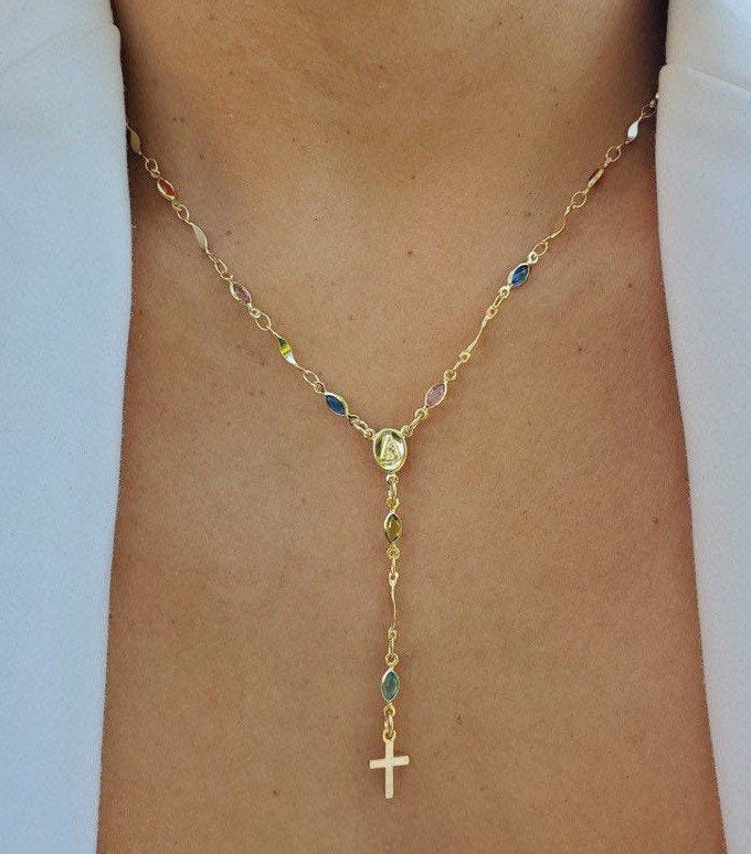 Gold Rosary Necklaces 18 K Gold Filled 