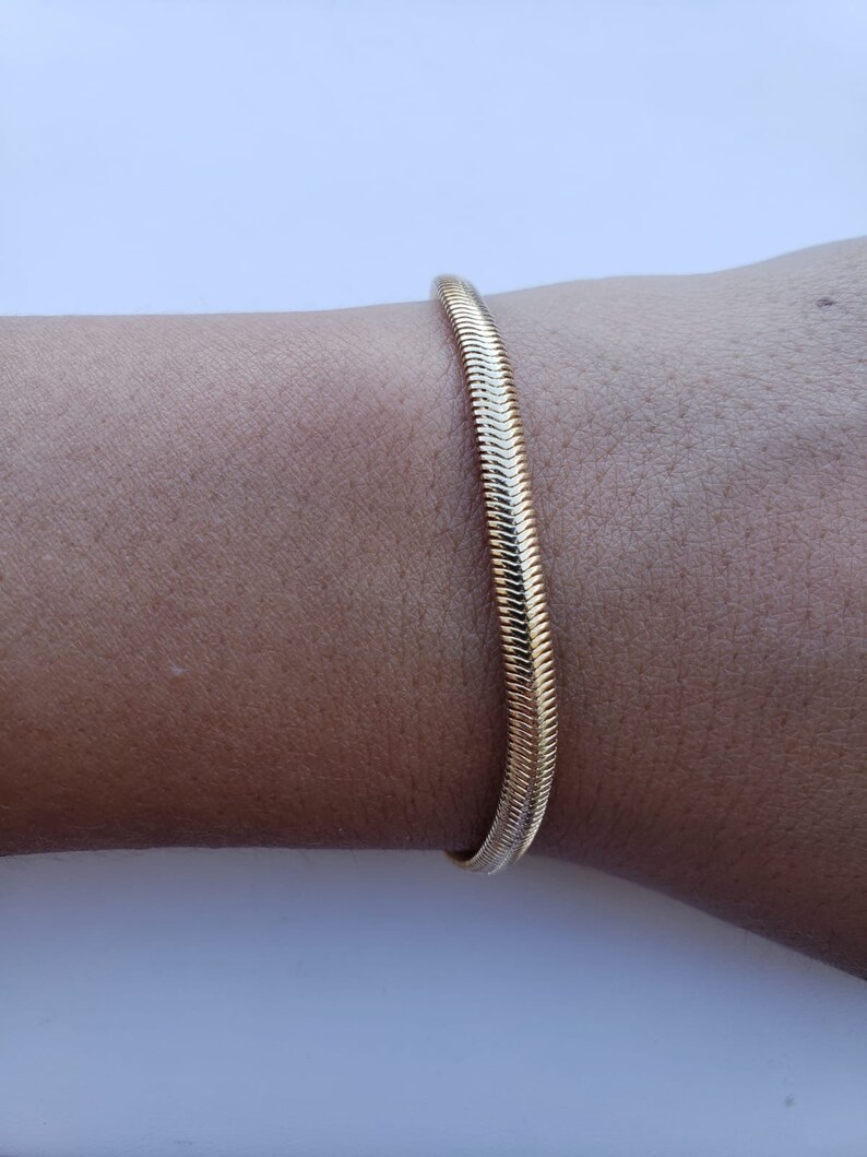 18 K Gold Filled Herringbone Bracelet Magic Herringbone Etsy
