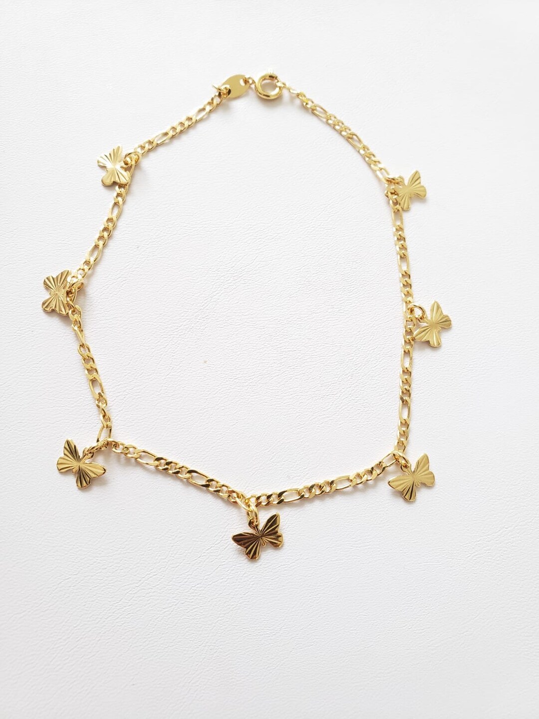 Butterfly anklet 14k gold deals