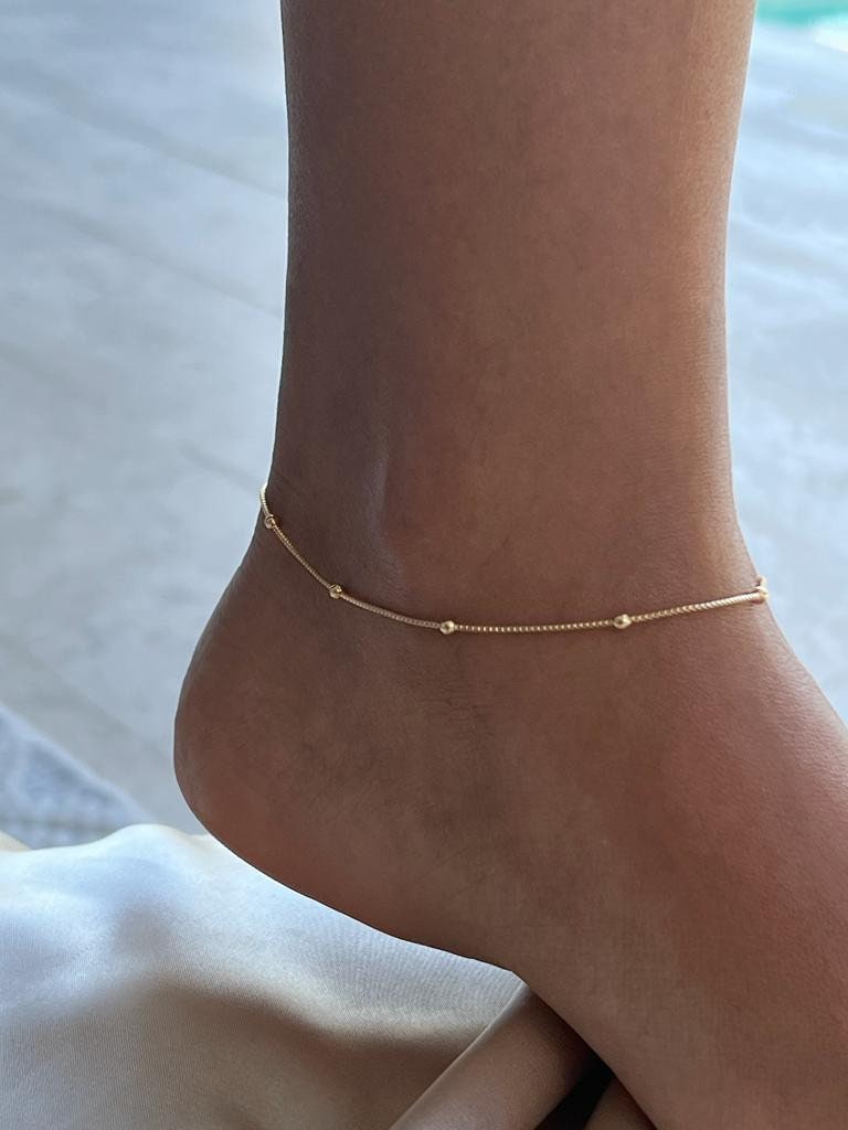 Preet Gold Anklets For Girls & Women. Brass Anklet(Pack