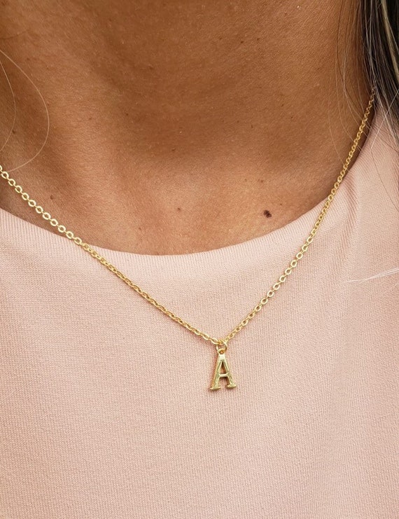 Tiny Initial Letter Pendant Necklace For Women 26 Alphabet Charms Gold Link  Chain Necklaces Name Collares Mujer Jewelry - Cufflink Deals | Free  Shipping Worldwi… | Letter pendant necklace, Gold initial pendant, Letter  pendants