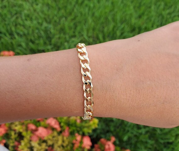 Gold Chain Bracelet 5.5 MM Thick Gold 