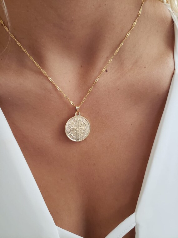 Saint Benedict Gold Medal Pendant18 K 