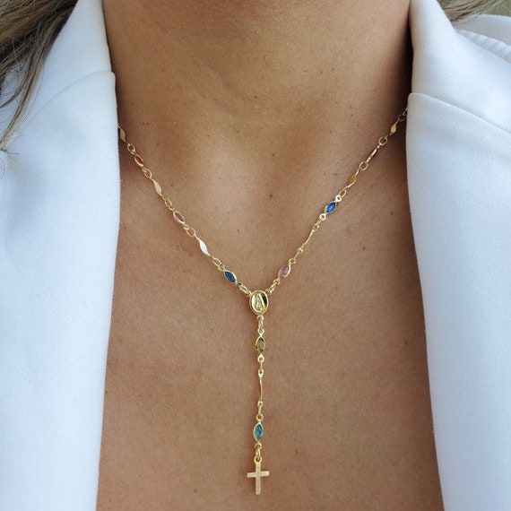 Gold Rosary Necklaces 18 K Gold Filled 