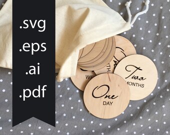 14 milestone discs for babies SVG