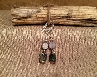 Abalone and Sterling Silver Earrings