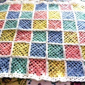 Crocheted Blanket, Multi-Color, 26&quot; X 48&quot;. Free Shipping