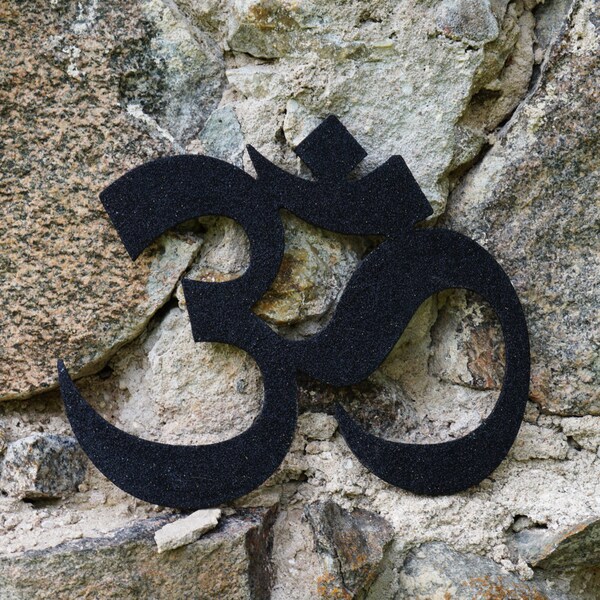 Black Glitter Om Sign, Wooden OM Decor, yoga gift Glitter Home Decor, Hindu spiritual home decor, wood Aum symbol, Hindu, mantra, meditation