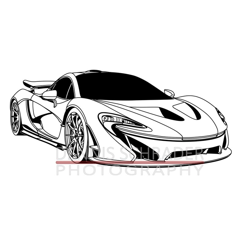 Car svg eps jpg Mclaren P1 svg Illustration Racecar eps Car | Etsy