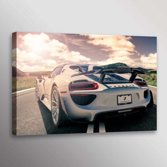 Porsche 918 Spyder Supercar Car Photo Automotive Wall Art Canvas Print 20x30 24x36or 32x48