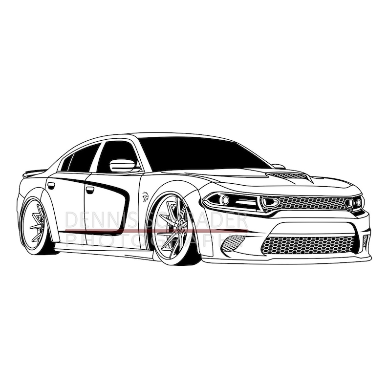 Car svg eps png jpg Dodge Charger Widebody svg Illustration Etsy