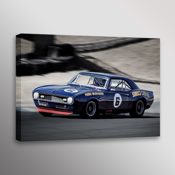 Vintage Trans-Am Boss 302 Camaro Racecar Photo Wall Art Canvas Print 20/"x30/"