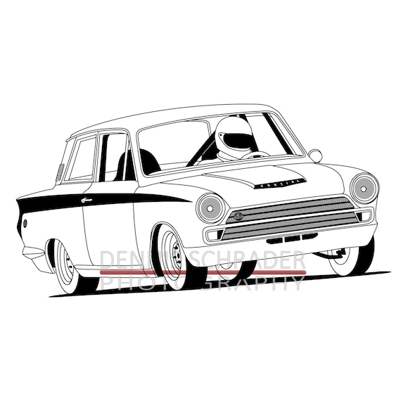 Lotus Cortina MKI T-Shirt for Women British Car Multiple Colors and Sizes