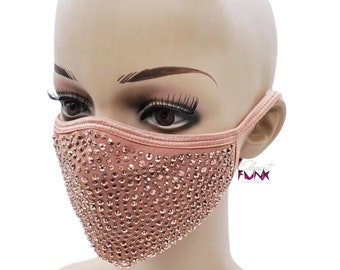 Rhinestone Face Mask | Bling Face Mask | Swarovski Crystal Mask | Filter Pocket | Adjustable Ear Loops | Sparkle Mask | Studded Mask