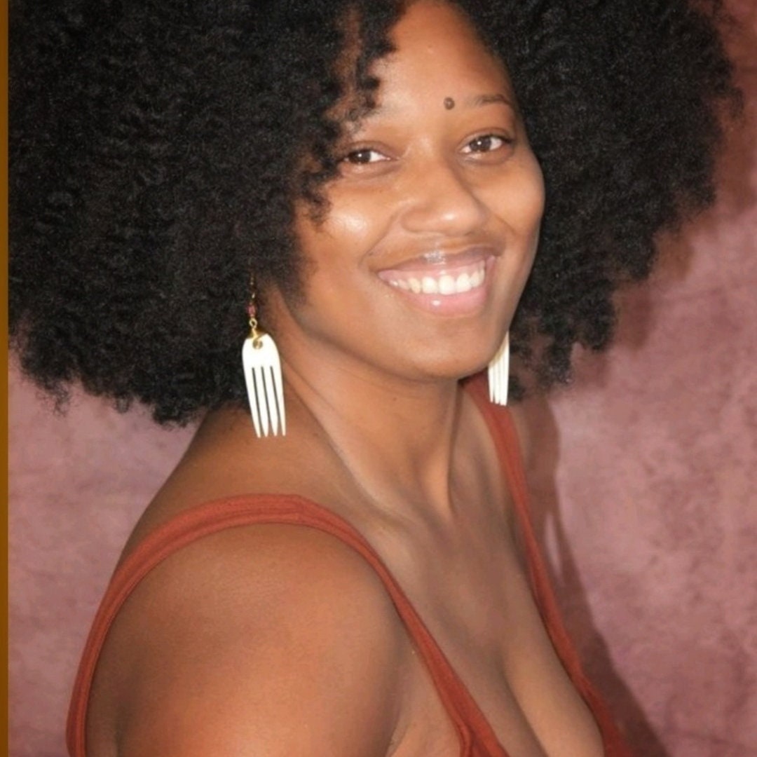 Brass and Bone Earrings, Comb Earrings, Geometric Earring, African