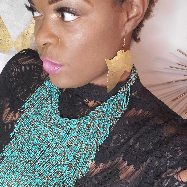 Large African Earrings African Jewelry Boho Earrings Africa Etsy