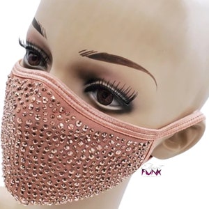 Rhinestone Face Mask Bling Face Mask Swarovski Crystal Mask Filter Pocket Adjustable Ear Loops Sparkle Mask Studded Mask image 7