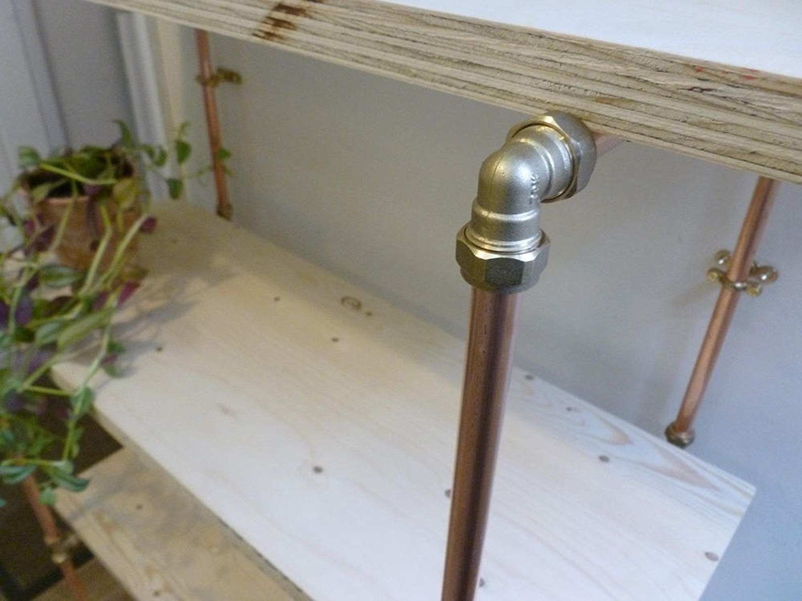 Industrial Copper Pipe Shelving Unit Shelves Bookcase Pipe Etsy